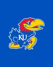 Jayhawk on blue background